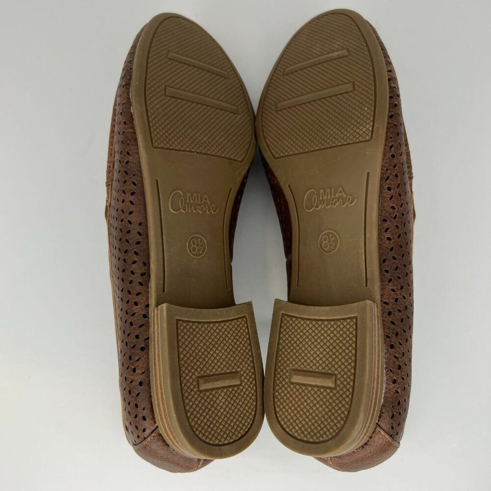 Mia Amore Womens Memory Foam Brown Solid Slip On Size 8.5 Loafer Flats - Picture 8 of 9